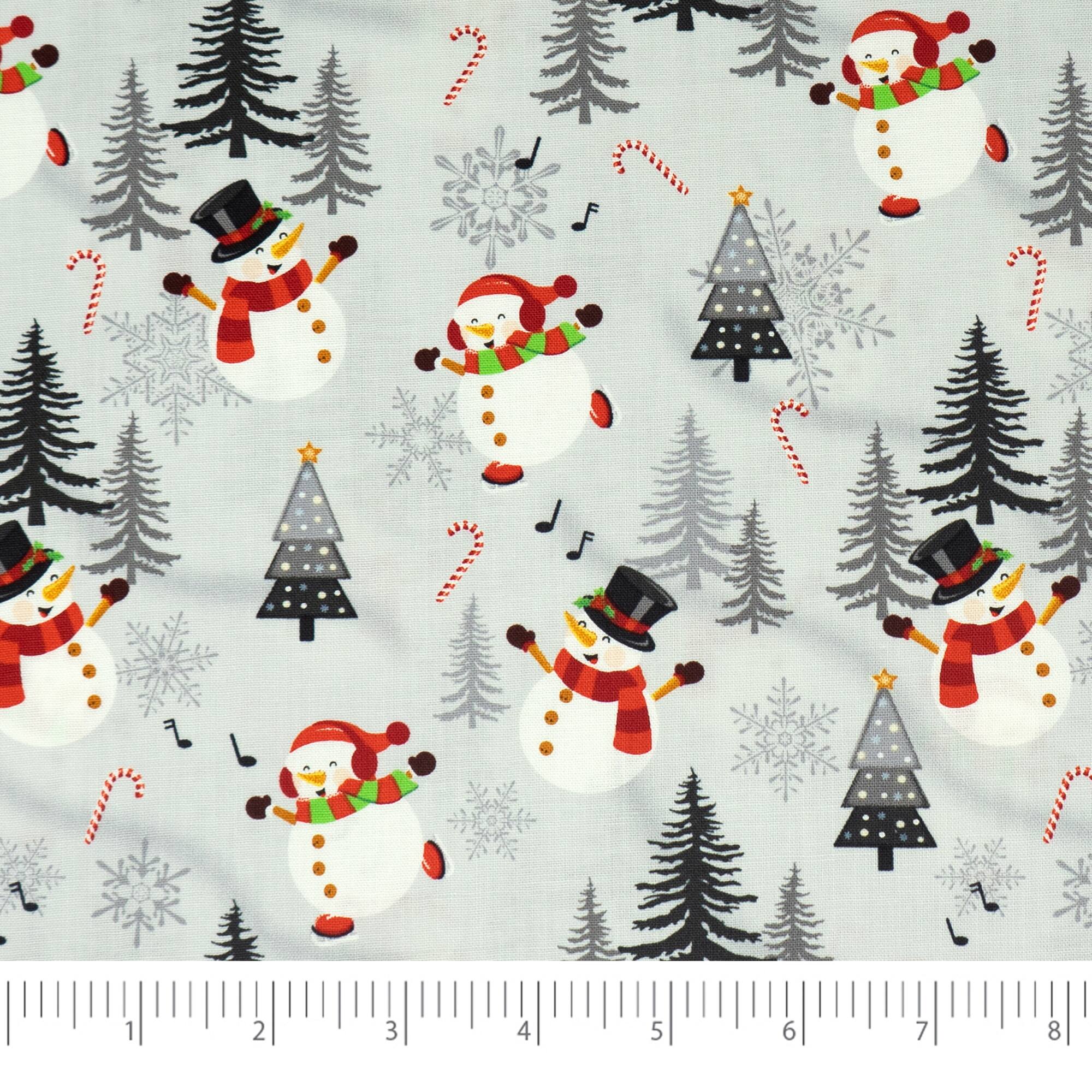 SINGER Christmas Holiday Snowman Cotton Fabric
